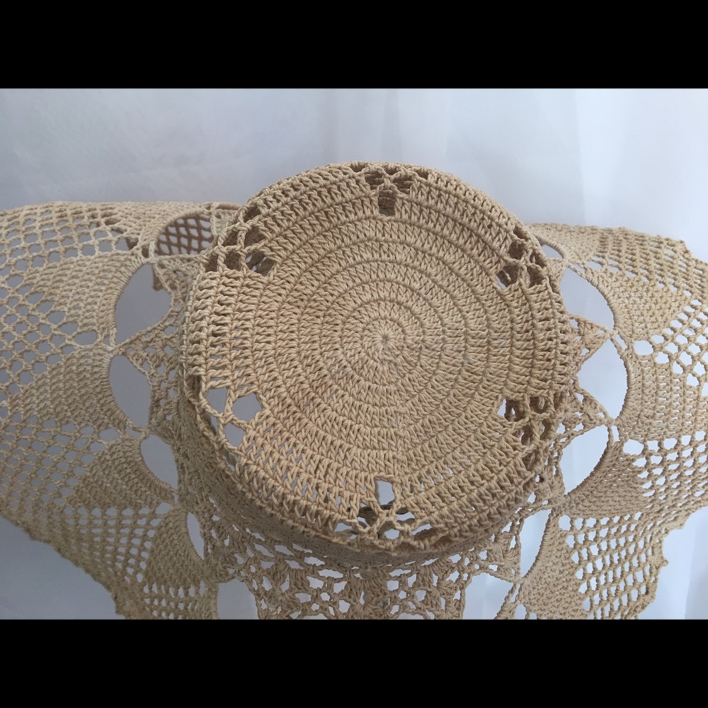 Vintage 1970s floppy ivory Sun hat Boho Festival - Picture 5 of 7